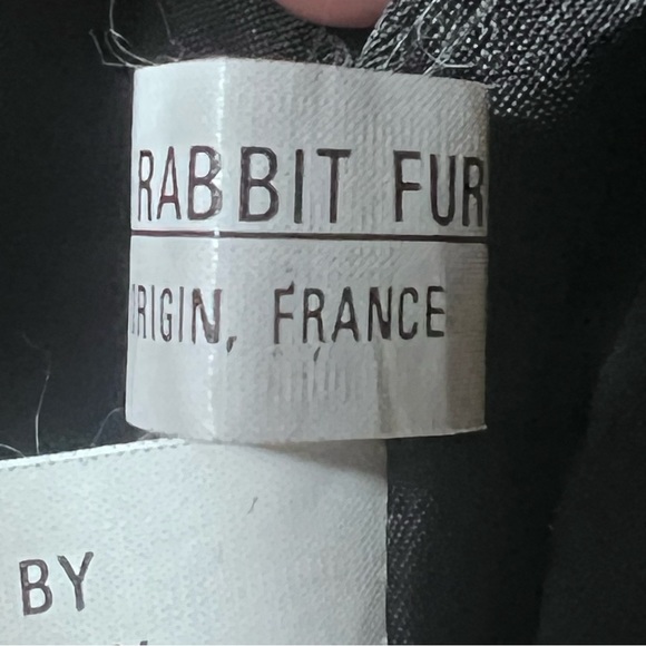 Rabbit Fur Zip Up Mob Wife Fur Coat With Tail Tassels Black M - Picture 15 of 15